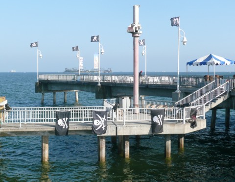 pirate props on the pier