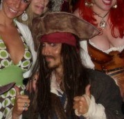 Jack Sparrow impersonator performing a parody of Jack Sparrow